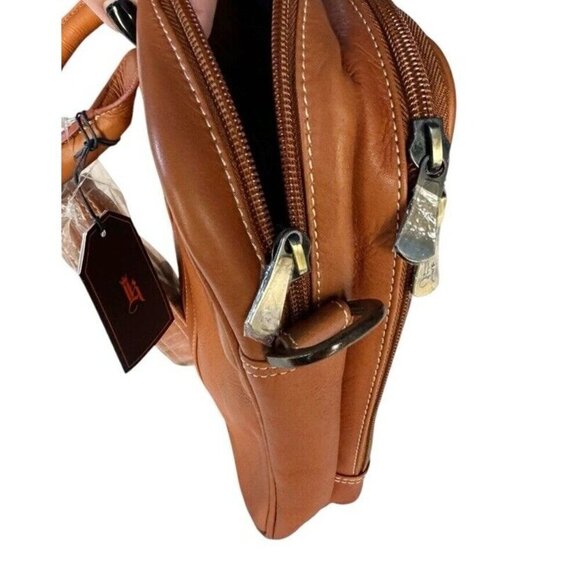 Links & Kings Mayfair Briefcase Handcrafted Tan Leather NWT - Picture 5 of 14